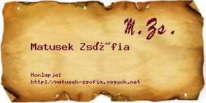 Matusek Zsófia névjegykártya